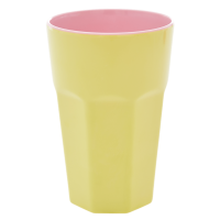 Yellow and Pink Melamine Tall Cup By Rice DK